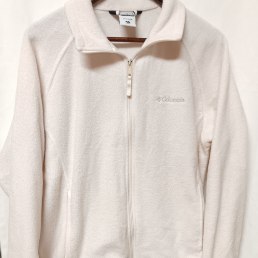 Women's Columbia Fleece Jacket sz XL, Light Cream